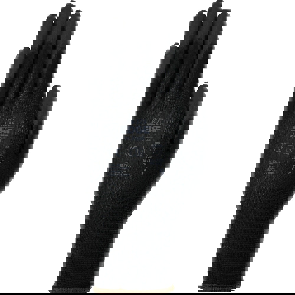 Work & General Purpose Gloves; Glove Type: General Purpose ; Lining Material: Polyester ; Cuff Style: Elastic; Knit ; Primary Material: Polyester ; Coating Material: Polyurethane ; Coating Coverage: Palm & Fingertips